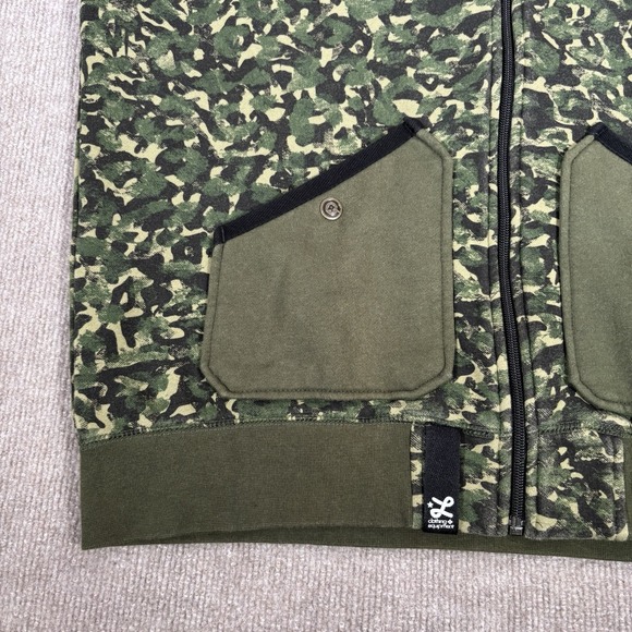 LRG Lifted Research Group Hoodie Sweatshirt Mens L Full Zip Green Camo Skate Y2K - Picture 3 of 12
